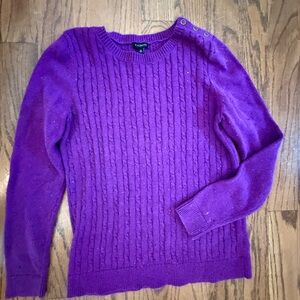 Talbots Rich Purple Cable Knit Sweater